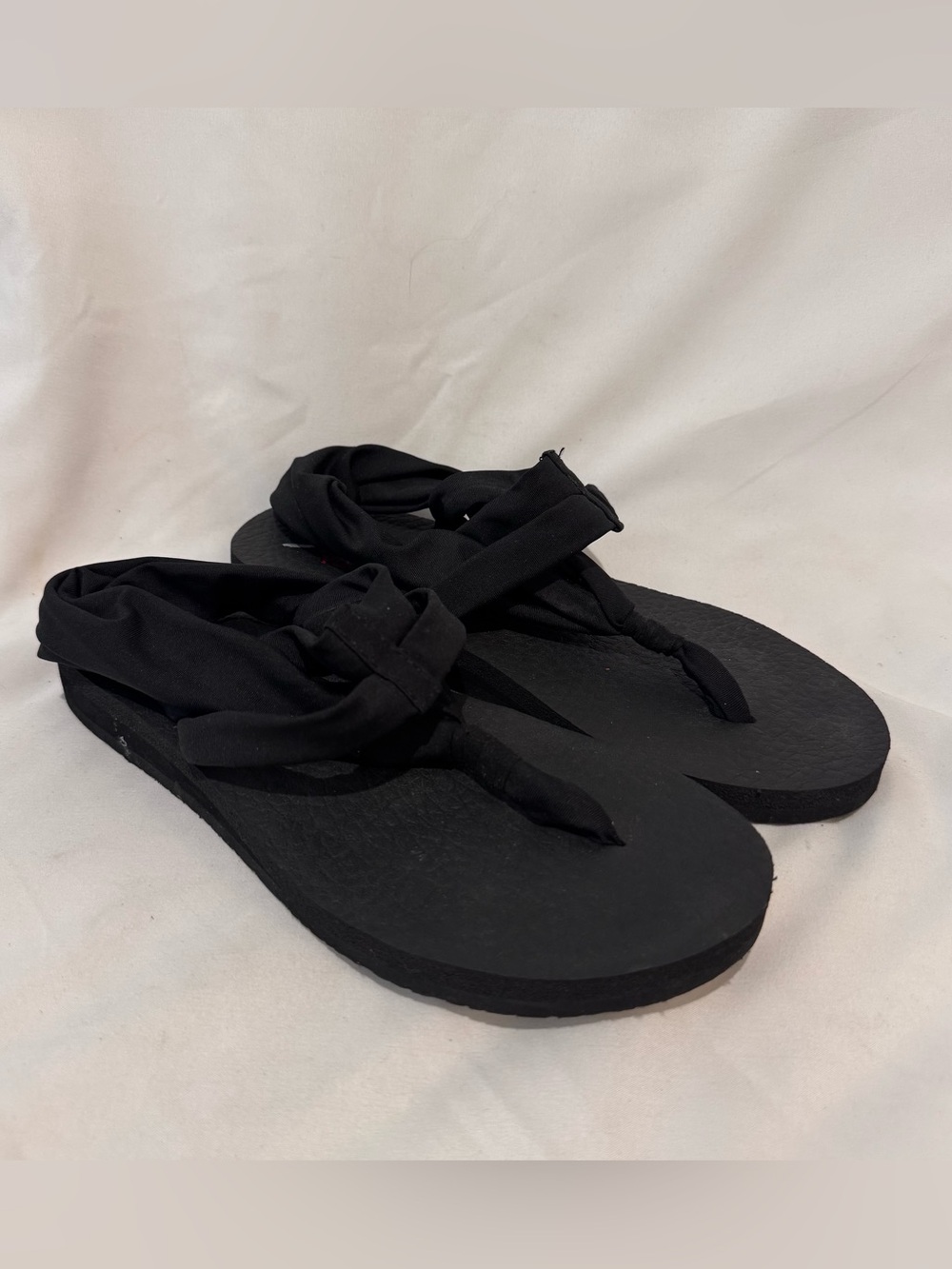 Skechers Womens Size 6 Black Meditation Studio Kicks Yoga Foam Sandals Pilates